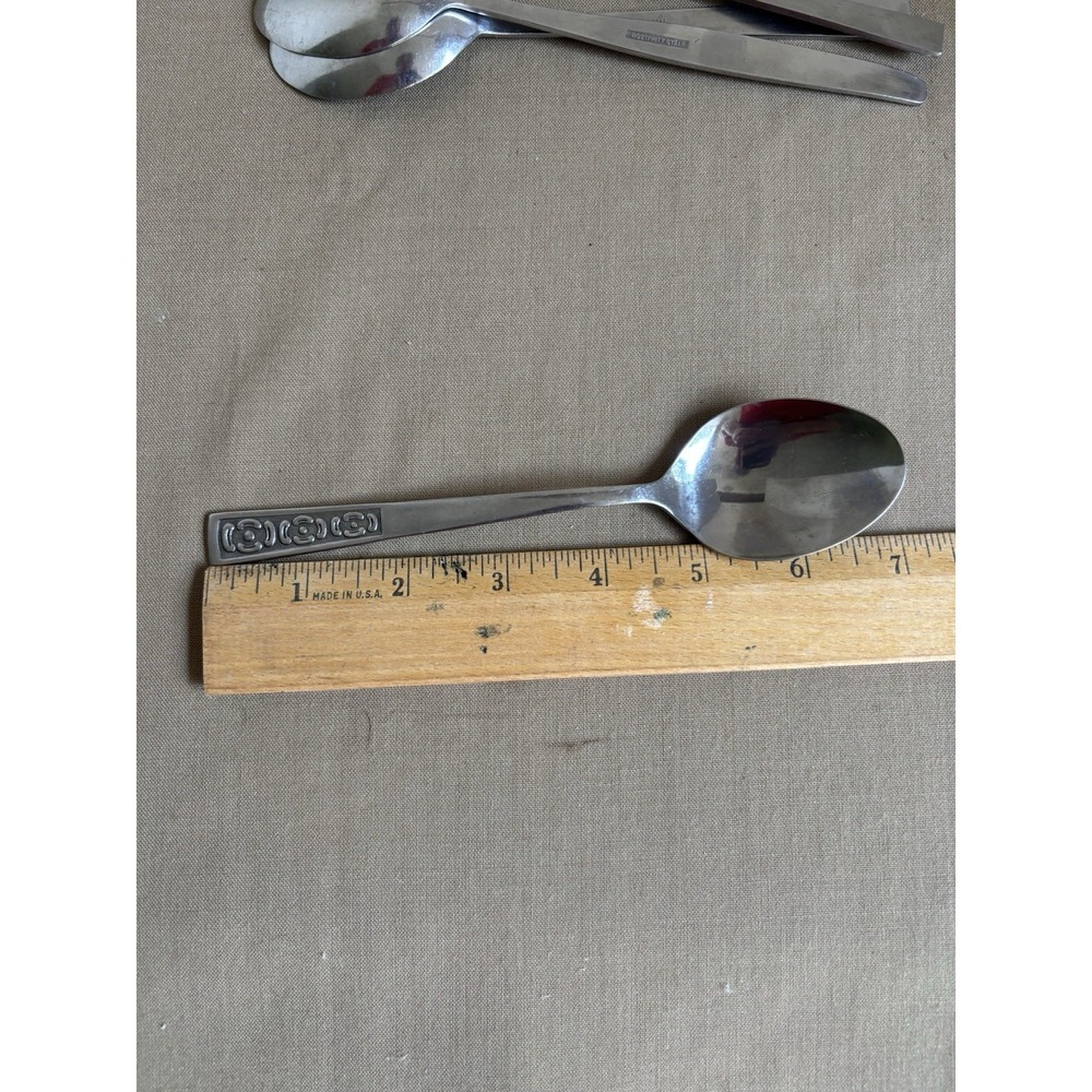 Vintage Rostfritt STAL Sweden Stainless Soup Tablespoons Set Of 4 Mixed Patterns - Picture 4 of 4